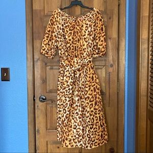 Kate Spade New York Panthera Puff Sleeve dress in Neutral-NWT